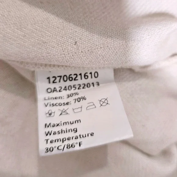 Commense Womens Large White Linen Viscose‎ Wide Leg Trousers Pleated High Waist - Picture 7 of 8